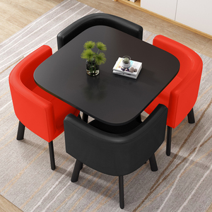 Ensemble de salle à manger carré moderne pour hôtel et restaurant, table et chaises en métal, couleurs OEM, mobilier de salle de réunion - Product Image 3