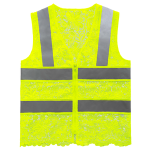 Gilet di Sicurezza Riflettente Giallo Fluorescente per Donne, Alta Visibilità con Strisce e Cerniera Frontale per <span class=keywords><strong>Lavoro</strong></span> all'Aperto - Product Image 1
