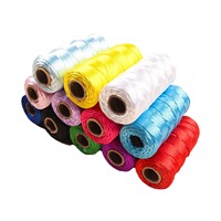 Coloré brillant 2mm Chinlon corde Crochet fil mercerisé fil à broder doux macramé cordon soie ruban fil pour tricoter à la main