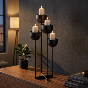 Porte-bougie décoratif moderne en fer, durable, résistant à la chaleur, écologique, vintage, pour un style de maison luxueux, salle à manger, ambiance festive - Product Image 4