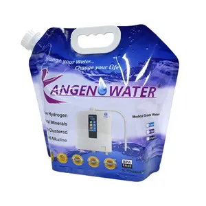 Bolsa de água alcalina de plástico portátil, 5 litros, sacos de água para beber