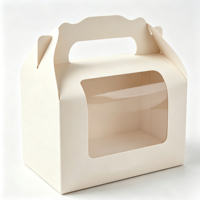 Boîte à poignée unie en carton ondulé doré, format personnalisé, sans impression, pliable, pour pâtisserie, gâteaux, desserts à emporter