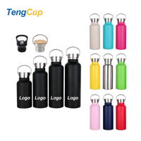 Bouteille d'eau isotherme en acier inoxydable TY 12-25oz, écologique, sans BPA, avec logo personnalisé, couvercles remplaçables, gourde portable