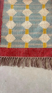 Boho Geometric Wool Jute <b>Runner</b> <b>Rug</b> Rustic Farmhouse Hallway Carpet for Entryway Floor Decor Home Handwoven - Product Image 2