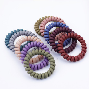Coleteros en Espiral, Elásticos Medianos para Cabello Grueso, Multicolores, Sin Pliegues, Tipo Cable Telefónico, de Plástico, para Mujeres y Niñas - Product Image 3
