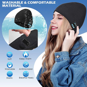 Nouveau design Bonnet tricoté à conduction osseuse sans fil pour écouter de la musique et parler, avec lampe frontale intégrée, modèle TL-CAP, pour M - Product Image 6