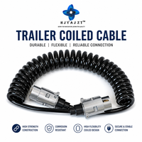 Câble d'alimentation électrique spiralé rétractable HJYAJZT pour camion et remorque, ABS/EBS, 5,5 m, avec connecteurs 7 broches