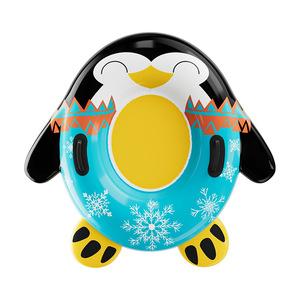 Tubo de esquí inflable con forma de pingüino, de PVC, para adultos, diversión invernal al aire libre, tamaño grande 160x159cm - Product Image 1