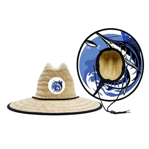Gros été Floride bateau pêche chapeau sauveteur chapeau de paille avec logo