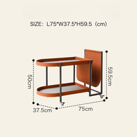 Table d'appoint de luxe industrielle haut de gamme en acier convertible, table basse mobile pour salon, console de rangement multi-niveaux