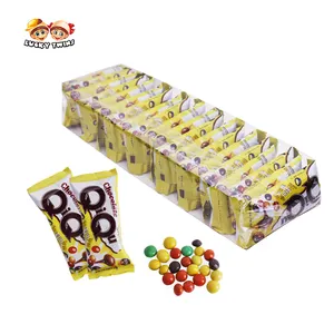 Fornitore di caramelle al cioccolato e biscotti halal arcobaleno mini choco beans colorati personalizzati