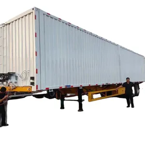 3 Axles 40FT Wing Container Opening Cargo Steel Box Van Hydraulic Side Wing Open Truck Semi Trailer Hot Sale
