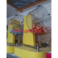 Machine à Bingo Électronique Mini HUAXI - Tambour de Loterie Automatique en Acrylique pour 50 Boules, Idéal pour Jeu de Keno de Bureau et Tirage de Loterie de Fête
