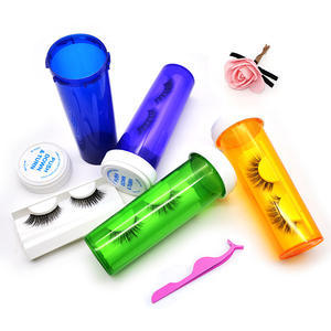 Vizon göz Lahes ambalaj kutusu toptan özel etiket ilaç kirpik durumda pembe mor plastik hap şişesi kirpik paketi - Product Image 4