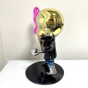 Statues Pop Art Alec <span class=keywords><strong>Monopoly</strong></span>, <span class=keywords><strong>Monopoly</strong></span> de dessin animé avec des signes de dollar, statue en fibre de verre chromée, <span class=keywords><strong>Monopoly</strong></span> avec sculpture de crème glacée - Product Image 5