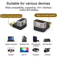 Adaptador HDTV 8K con Soporte de 90 Grados, Compatible con 8K60Hz, 4K120Hz, Conector HDTV 2.1 Macho a Hembra, para Laptop, PC, Monitor, TV, Proyector
