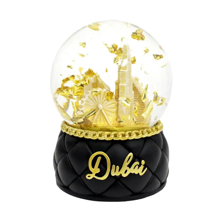 Novo produto de resina para artesanato, presente personalizado, globo de neve Dubai para bazar exótico, coleções memoráveis de museus e lojas, novidade