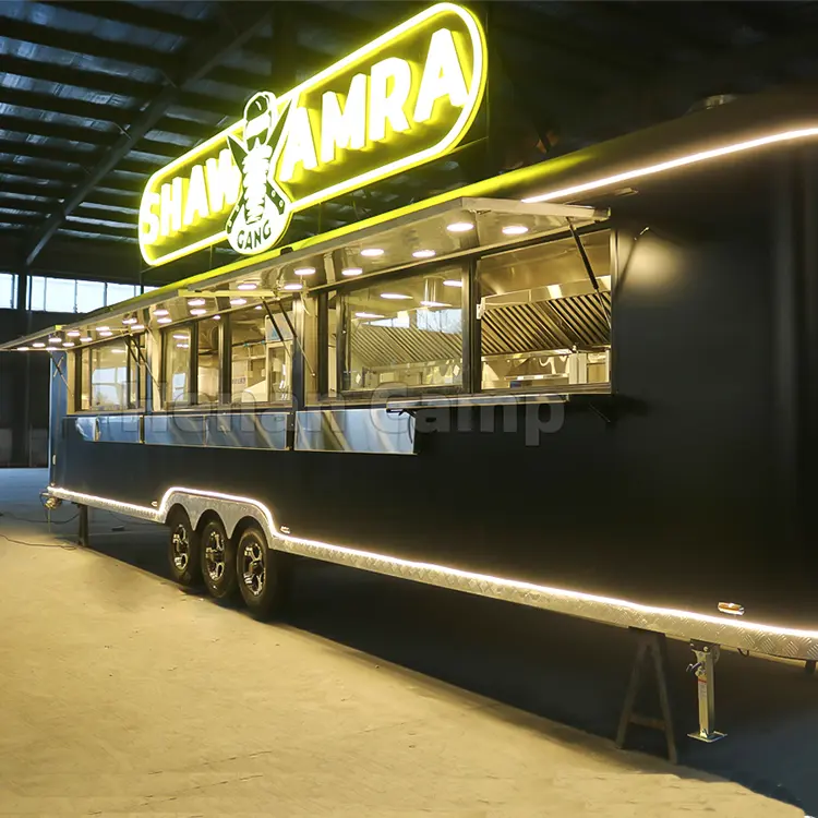 Kamp Beste Prijs Grote Fastfood Trailer Mobiel Restaurant Volledig Uitgerust Food Truck Coffeeshop Mobiele Drankwagen