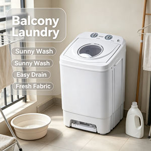 Lavadora Portátil Semiautomática Individual al por Mayor, 400W, Capacidad de Lavado de 7KG, Tamaño Portátil, Ideal para Espacios Pequeños - Product Image 2