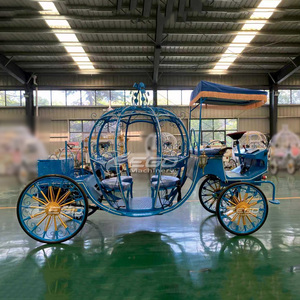 2025 Carrosse électrique de princesse à 4 roues, couleur personnalisée, bleu avec bande lumineuse, pour le tourisme, à vendre - Product Image 6