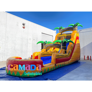 Thương mại cấp ngoài trời trượt nước hồ bơi đá cẩm thạch vàng <span class=keywords><strong>Inflatable</strong></span> trượt nước tùy chỉnh kích thước 16ft 18ft tùy chỉnh trượt nước - Product Image 4