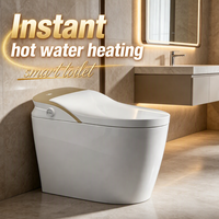 WC intelligent haut de gamme à ouverture et fermeture automatiques, chauffage instantané, aromathérapie, élimination des odeurs, chasse d'eau par détection de pied pour salle de bain domestique