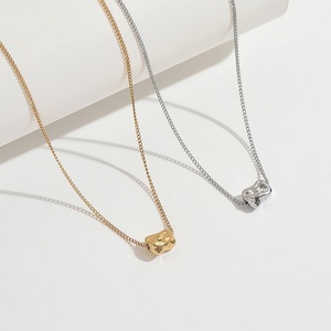 Collar AOFEI Minimalista de Acero Inoxidable de Alta Gama con Colgante de Roca Fundida <span class=keywords><strong>Irregular</strong></span> para Mujer, Uso Diario - Product Image 1