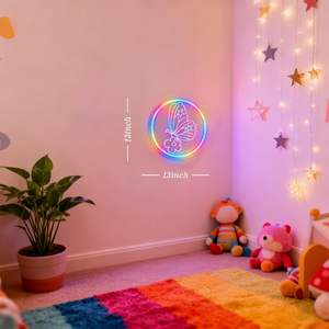 Decoraciones de Mariposas con Luz LED - Un Solo Color/Múltiples Colores para Decoración de Paredes, Luces LED Grabadas en 3D, Letreros de Neón LED RGB Personalizados - Product Image 3