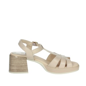 Sandali Beige con punta aperta con tacco alla moda Sexy plantare esterno in PVC modello 33502 per l'estate - Product Image 4