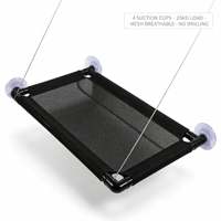 Hamac pour chat à fenêtre avec 4 ventouses, capacité de charge de 25 kg, sans perçage, lit pour chat en maille, gain de place, perchoir pour chat à fixer sur la fenêtre