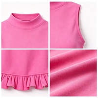 Robe de tennis sans manches à col montant pour filles, avec logo cœur, ourlet à volants, séchage rapide, pour le golf et les activités sportives en extérieur