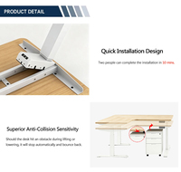 Cadre de bureau ergonomique moderne modulaire en forme de L, en métal, réglable en hauteur, montage rapide et facile pour la maison, le bureau et l'école