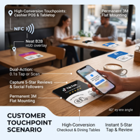 Carte NFC Google pour avis TikTok et Instagram, plaque d'avis Google NFC, étiquettes en acrylique, autocollant de carte Google avec NFC Ntag213 pour avis Google