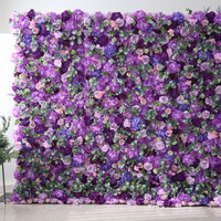 L29 Faux panneaux muraux de fleurs de lavande en soie 5D de luxe lilas enroulé de fleurs violettes artificielles pour la décoration de mariage