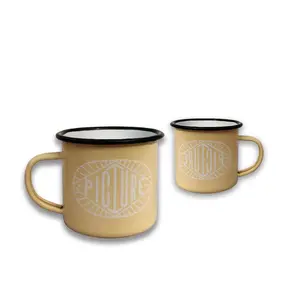 Custom Classic 16oz Vintage Speckled Camping Cup Mug impressão logotipo Esmalte Grés personalizado Canecas de café Campfire cerâmica