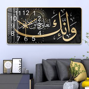 Grande stile caldo moderno di lusso in porcellana di cristallo orologio da parete creativo <span class=keywords><strong>Art</strong></span> Deco tela dipinta per ingresso sala da pranzo <span class=keywords><strong>Art</strong></span> - Product Image 3