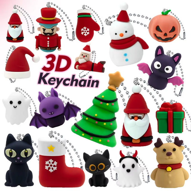 2025 Personalized Cup Keychains Halloween Christmas Decoration 3D Drinkware Accessories Tumblers Wholesale Custom Charms Bulk