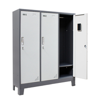 Casier métallique moderne à 3 colonnes avec serrure à clé – Conception modulaire durable et écologique, assemblage démontable, montage au sol pour
