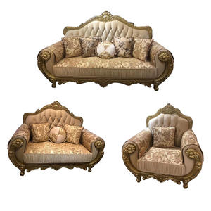 Sofá de Lujo Francés 2023, Sofá Seccional Moderno Clásico Real de 7 Plazas, Muebles de Madera Sólida para Sala de Estar - Product Image 1