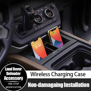 ไอเดียสินค้าใหม่ กล่องเก็บของในรถยนต์พร้อมที่ชาร์จไร้สายแบบ USB Type-C สำหรับรถยนต์แลนด์โรเวอร์ ดีเฟนเดอร์ 90 110 130 - Product Image 2