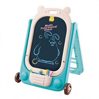 Tableau magnétique double face pour enfants, chevalet d'écriture pliable, bureau relevable, tableau à gribouiller avec poche de rangement