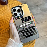 Casing Handphone TPU PC dengan Cetakan Keyboard Kreatif dan Tombol Berlapis Perak untuk iPhone Xs 11 12 13 14 15 16 17 18 Pro Max
