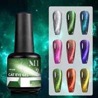 Menghe Cristal 3D aimant diamant paillettes opale paon oeil de chat gel vernis à ongles 9 couleurs paillettes gel vernis
