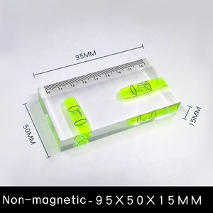Mini niveau à bulle carré multifonctionnel transparent haute précision 90° 180. Niveau magnétique bidirectionnel avec aimant 95x50x15mm - Product Image 5