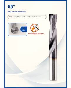 مثقاب مسطح الرأس بزاوية 65 درجة من التنجستن الصلب مع مقبض، لولب 0.5-20، مطلي باللون الأسود - Product Image 2