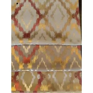Factory Provides Best Quality printed metallic faux jacquard curtain fabric