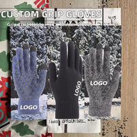 Gants antidérapants avec logo personnalisé Mitaines à pois antidérapantes Style uni approprié pour l'extérieur