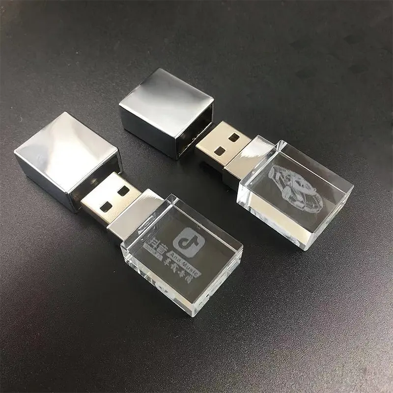 Novo Cristal Transparente Retângulo USB Flash Memory Drive Vidro Flash Pendrive 4gb 8gb 16gb 32gb