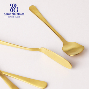 Đồng Cổ Titan Mạ Thép Không Gỉ Dao Kéo Dịch Vụ Thiết Lập Bơ Dao Đường Muỗng Matte Vàng Nhà Bảng Flatware Thiết Lập - Product Image 3