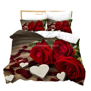 3D Bettwäsche Set Blume Elegant Romantisch 2/3 Stück Bett bezug Sets Kissen bezug Mikro faser Bett Kleidung Queen King Size